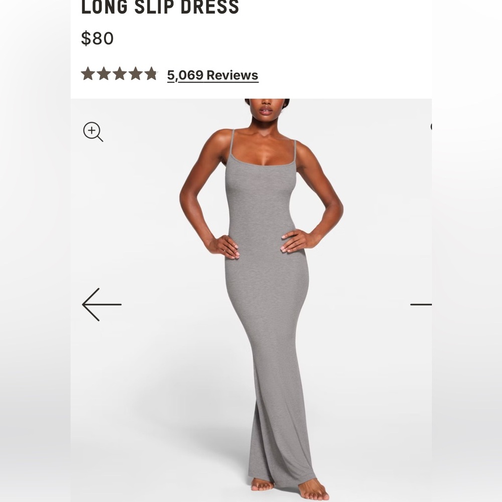 SKIMS Strapless Gray Women's Dress